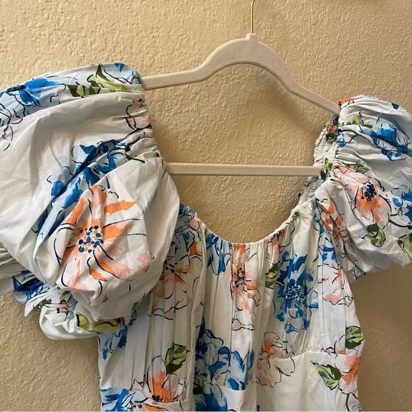 Abercrombie & Fitch Floral Mini Dress - White, Blue, Orange, Green - Picture 5 of 8